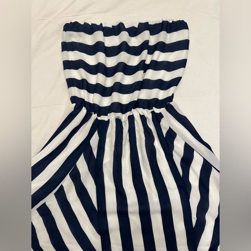 Striped Strapless Mini Dress: Size Small - Picture 2 of 4